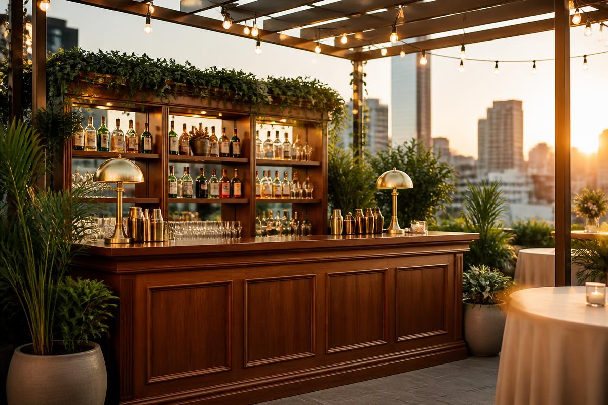 Elegant mobile bar setup at an event